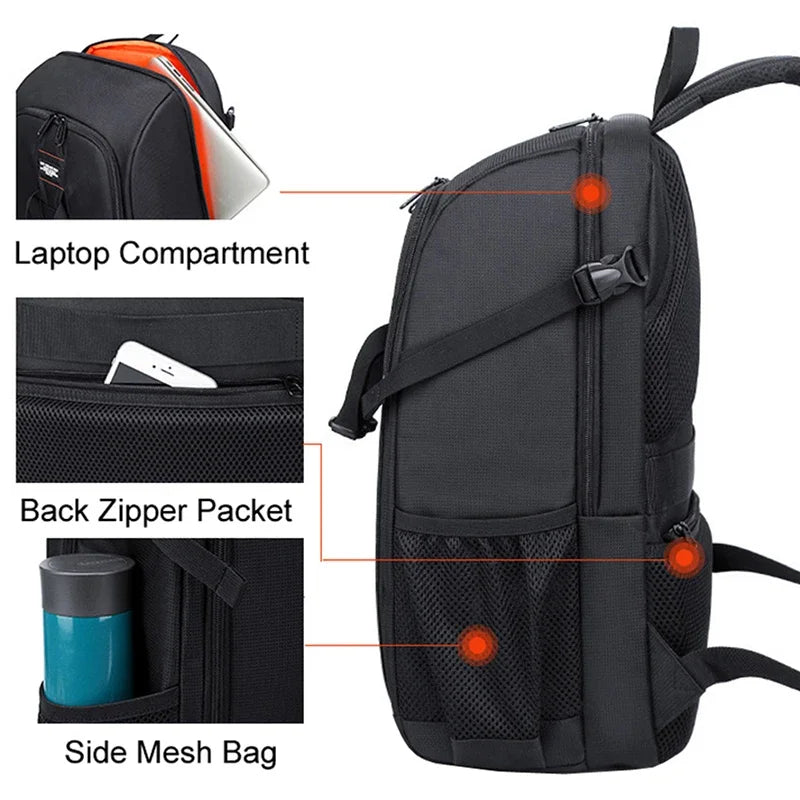 Waterproof Oxford Camera Backpack with Multi-Compartment Storage – Elric