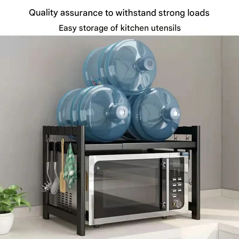 Carbon Steel Retractable Double-Layer Kitchen Shelf – Milo