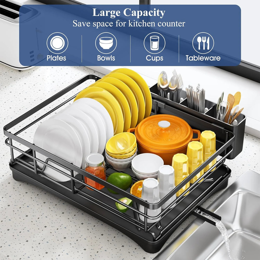 Dish Drying Rack with Drainboard & Large Cutlery Holder – Nova