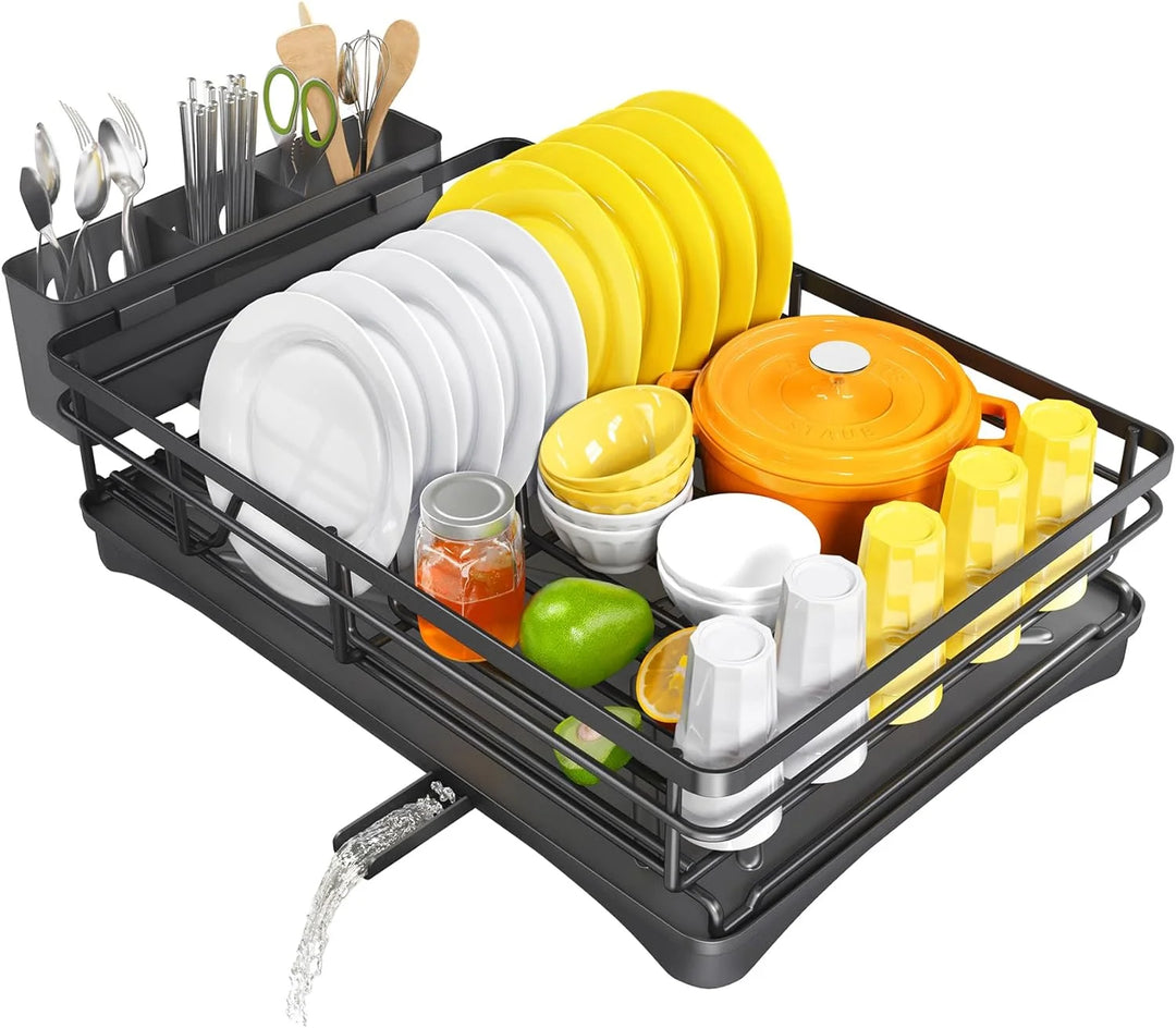 Dish Drying Rack with Drainboard & Large Cutlery Holder – Nova