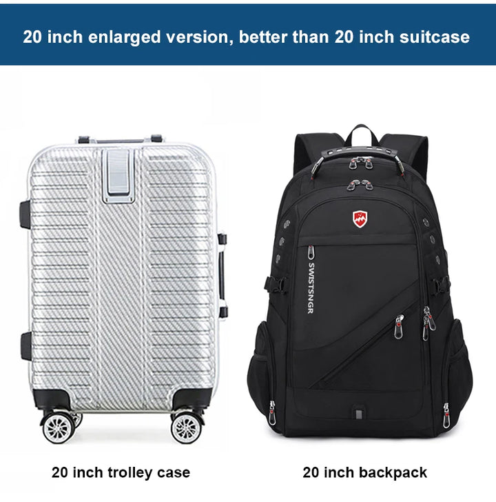 Extra-Large Waterproof Laptop & Travel Backpack with USB Charging