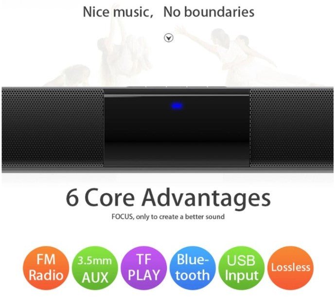 Wireless Bluetooth Soundbar Stereo Speaker System with FM & USB – CineWave