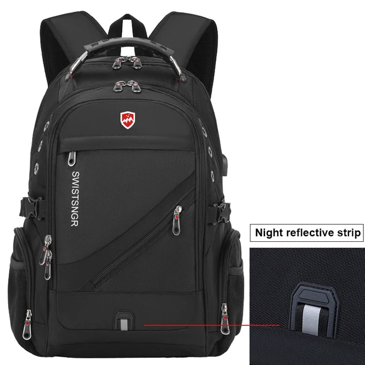 Extra-Large Waterproof Laptop & Travel Backpack with USB Charging