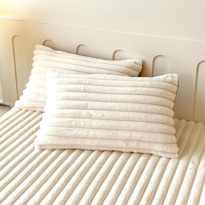 Set Of Textured Ribbed Pillowcases - PlushSlumber