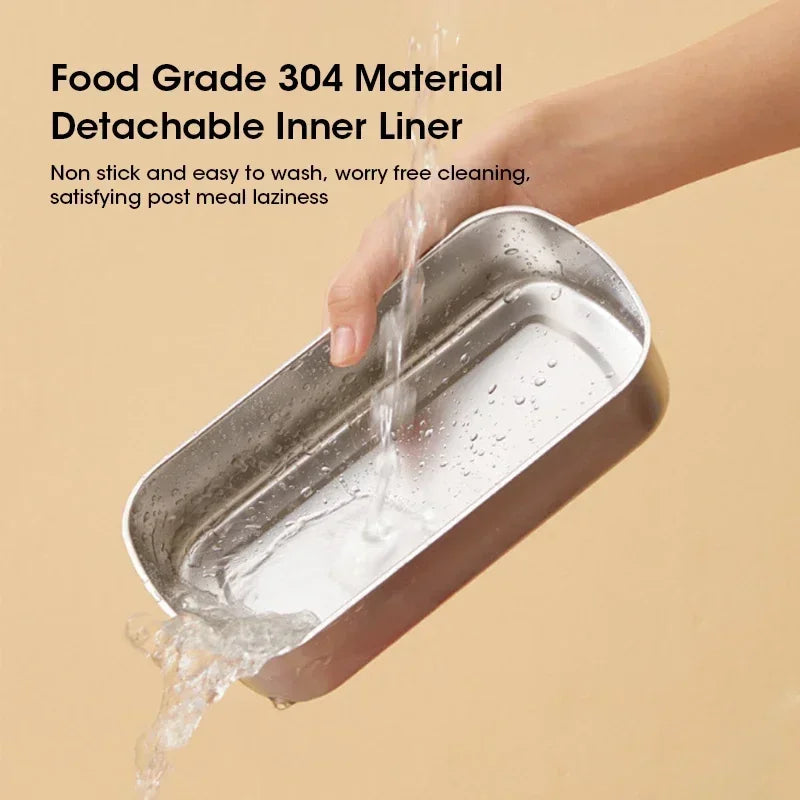 900ml Portable Electric Lunch Box Food Warmer with Steaming Function – HeatMate
