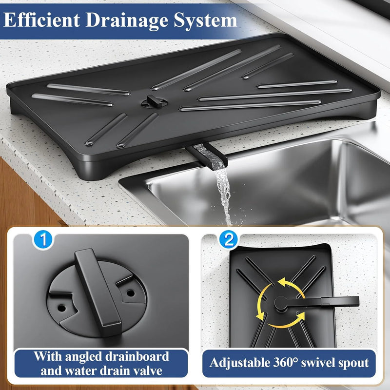 Dish Drying Rack with Drainboard & Large Cutlery Holder – Nova