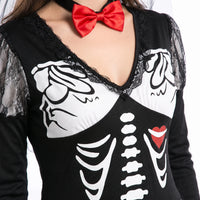 Skeleton Print Halloween Costume - Venosia