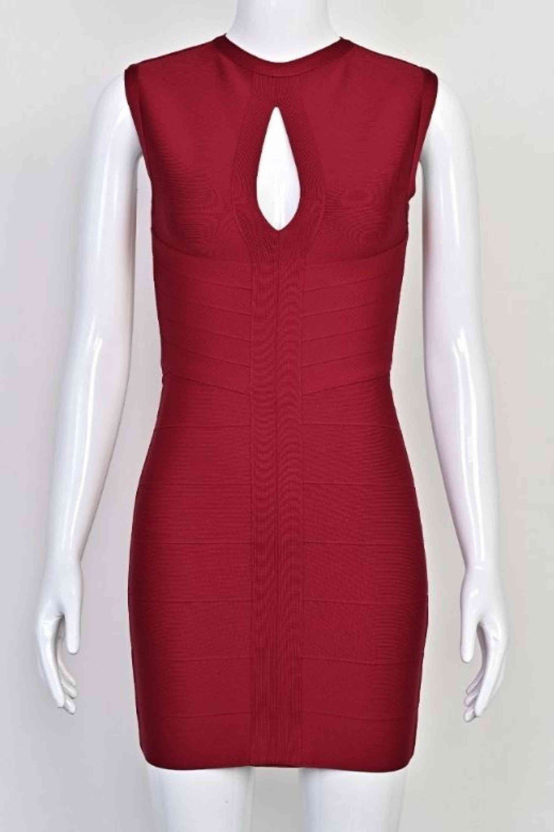 Sleeveless Red Bandage Dress - Sandra