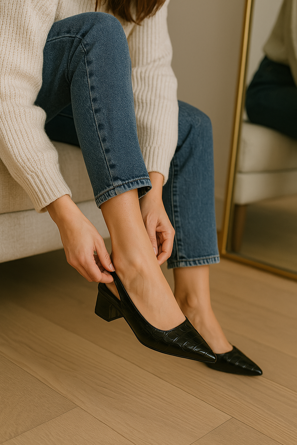 Slingback Pumps Mit Blockabsatz -  Annika
