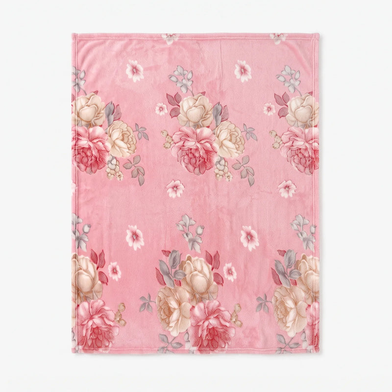 Soft Textured Floral Patterned Throw Blanket - Florisense