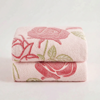 Soft Textured Floral Patterned Throw Blanket - Florisense