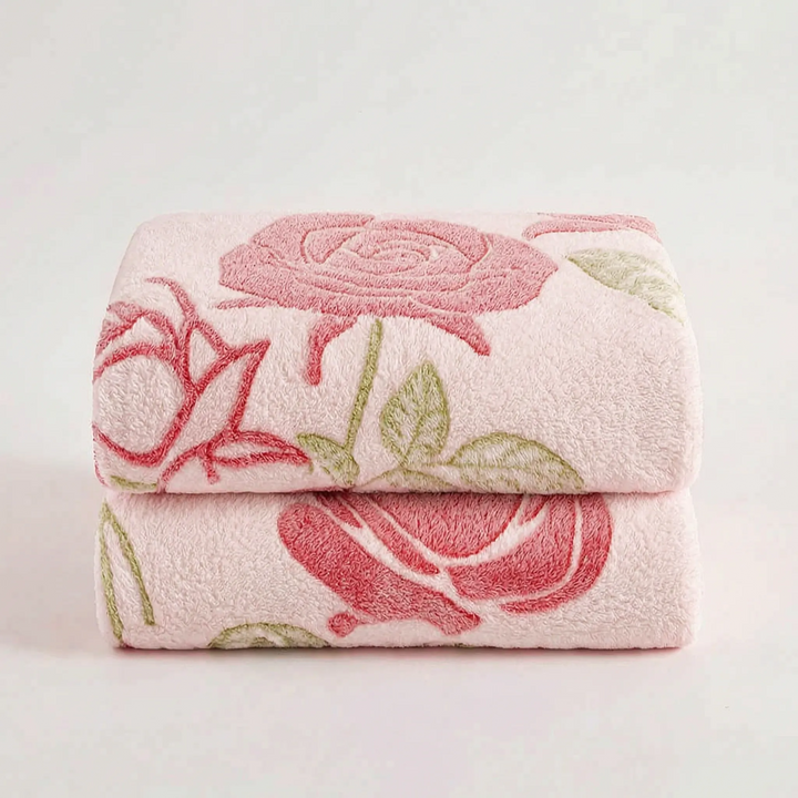 Soft Textured Floral Patterned Throw Blanket - Florisense