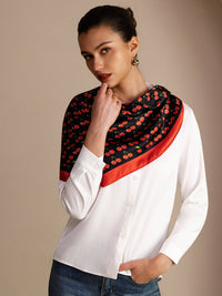 Square Cherry Print Scarf - Cherella