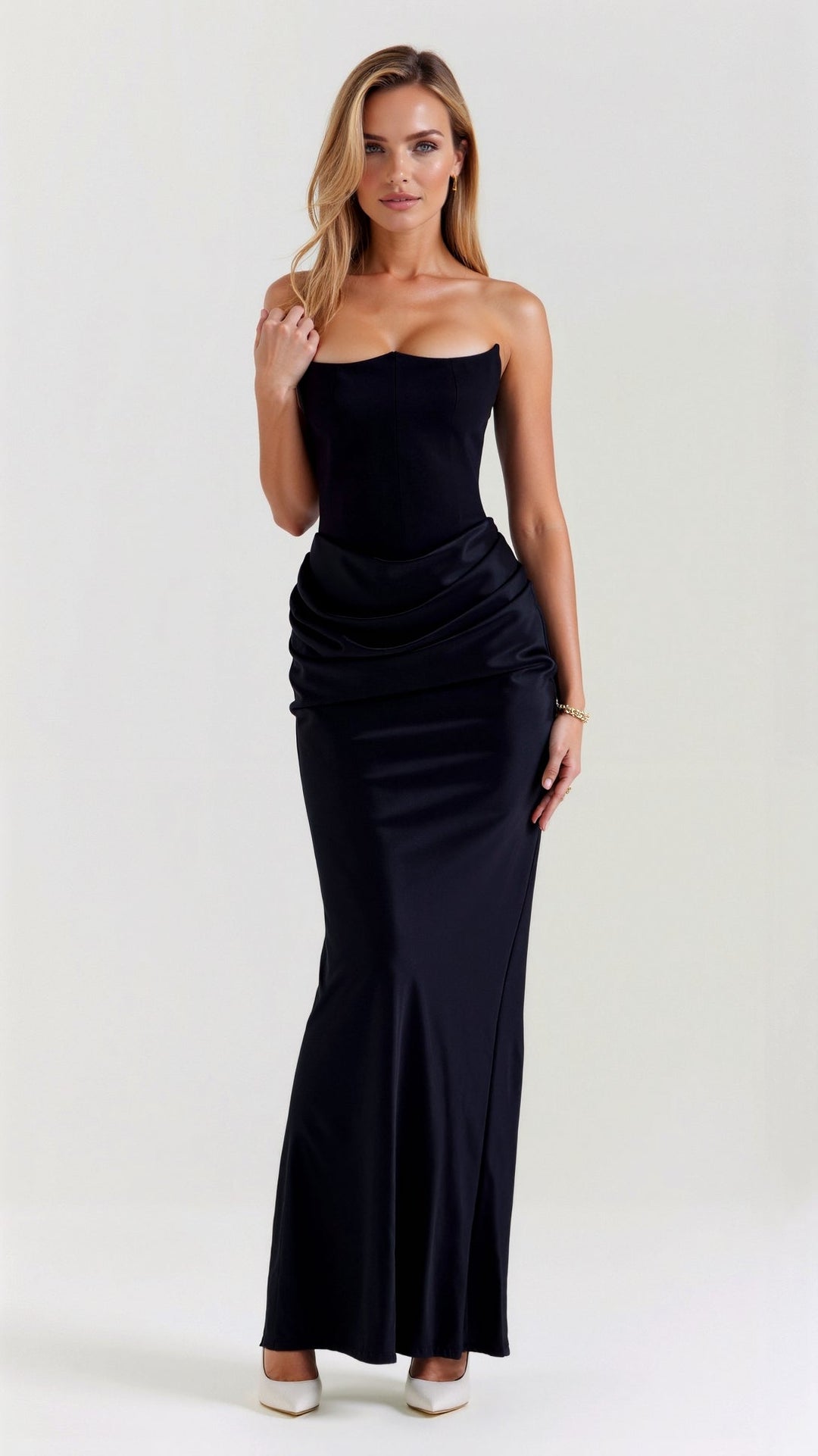 Strapless Fitted Column Maxi Dress - Whitney