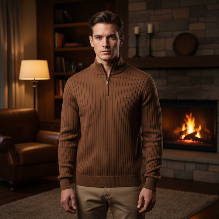 Strickpullover Mit Reißverschluss - CollarSweater