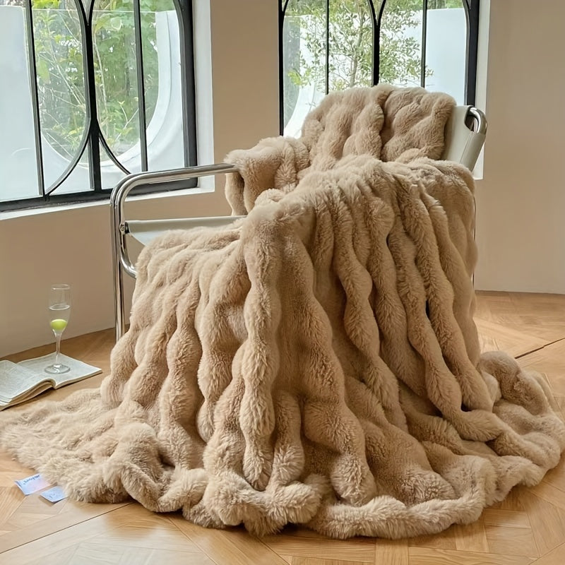 Textured Heavyweight Plush Throw - Cosify
