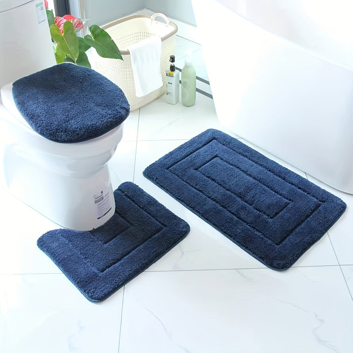 Three-Piece Textured Bath Mat Set - SnugTread