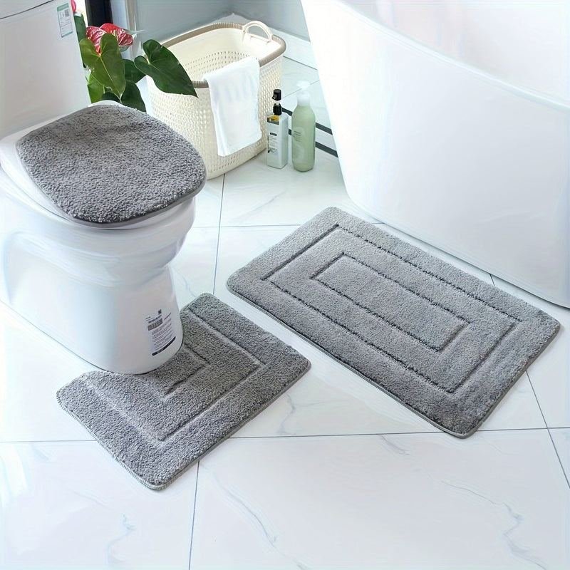 Three-Piece Textured Bath Mat Set - SnugTread