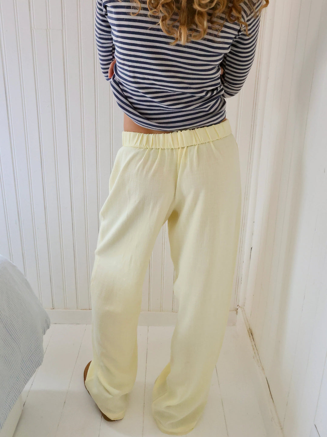 Ladies' lounge trousers with a stripe pattern – Elvira