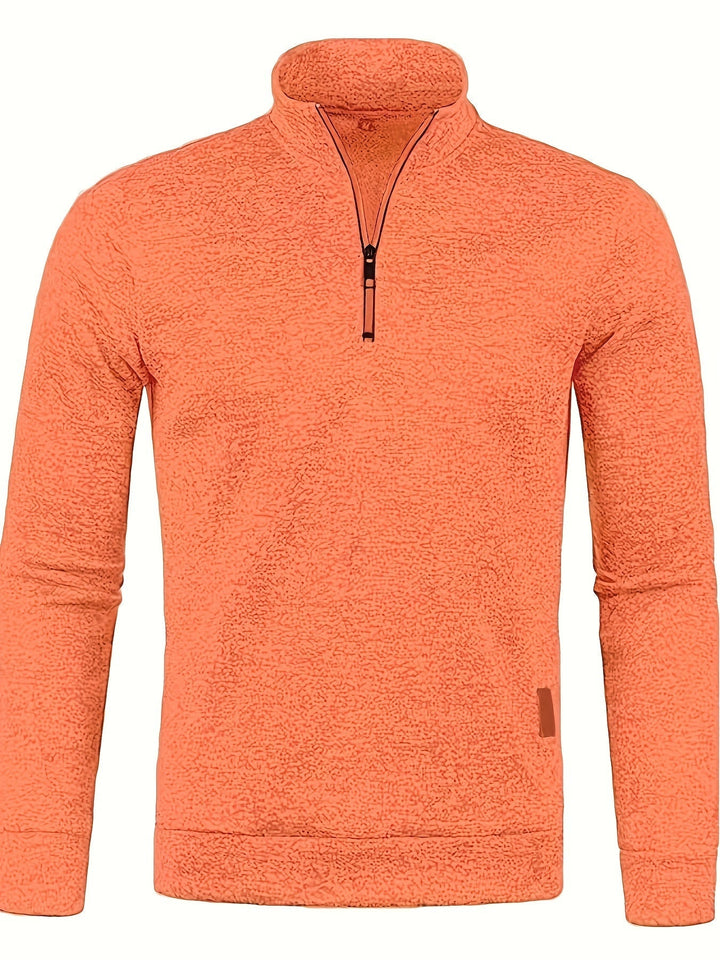Men's pullover with neck zip for autumn & winter - Matteo
