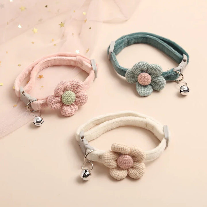 Adjustable Cat Collar with Flower - FlowerCharm-Pink-State of Style