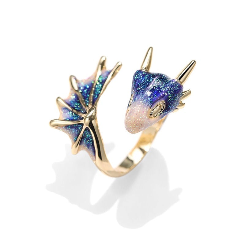 Adjustable Dragon Ring with Hand-Painted Enamel - Draconis-State of Style