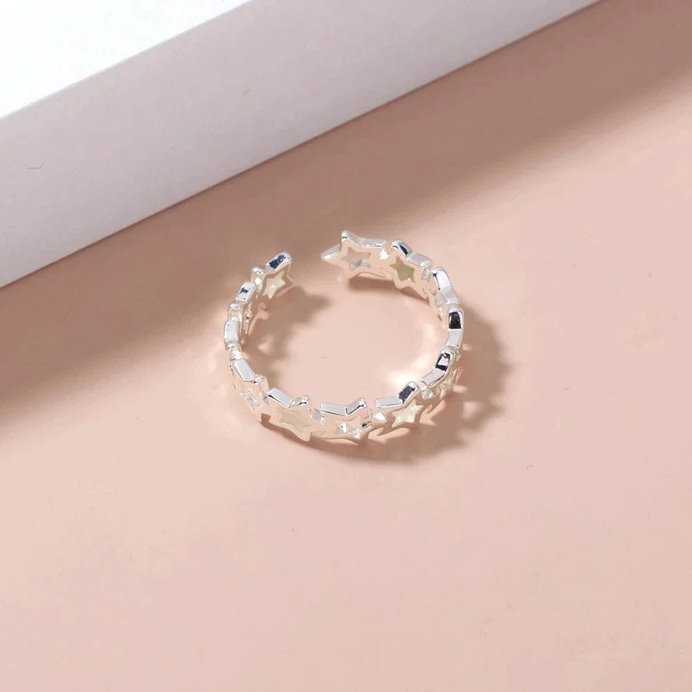 Adjustable Glowing Star Ring | Elegant Jewellery Piece-State of Style