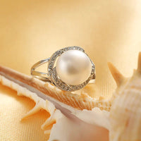 Adjustable Large Pearl Ring | Elegant Statement Jewellery-State of Style