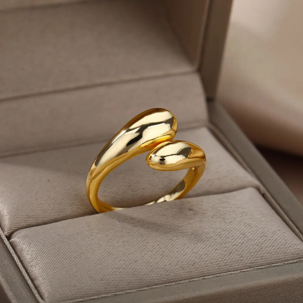 Adjustable Ring with Double Gold Pearls-State of Style
