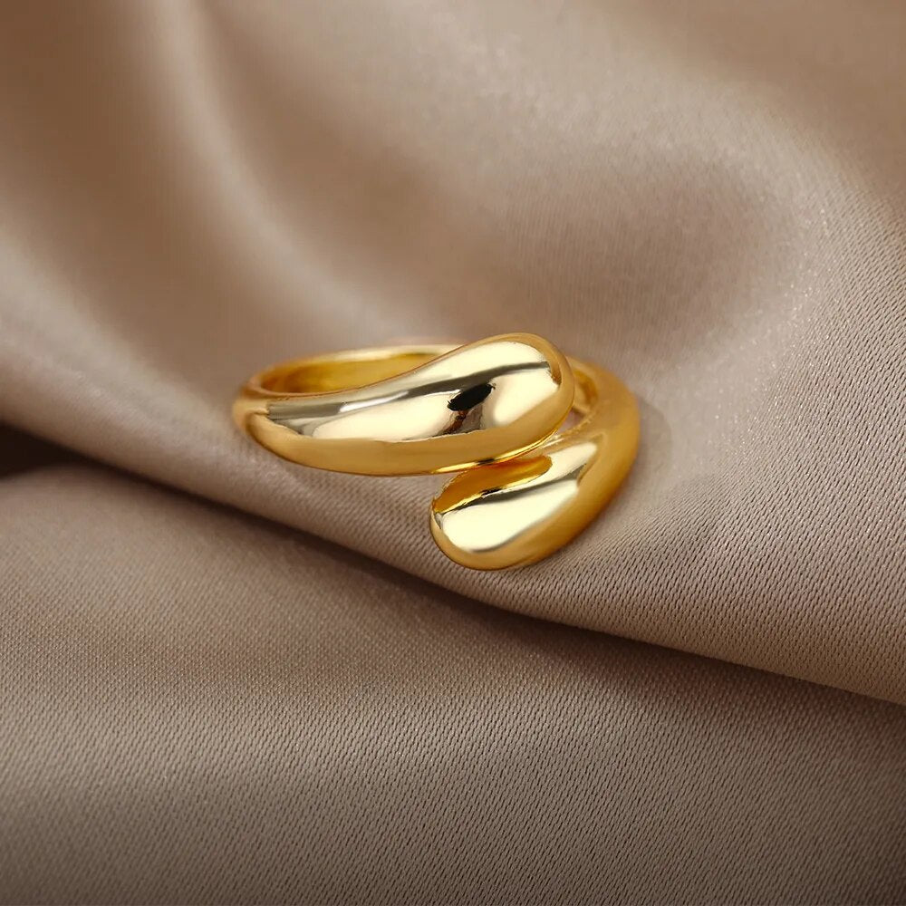 Adjustable Ring with Double Gold Pearls-State of Style