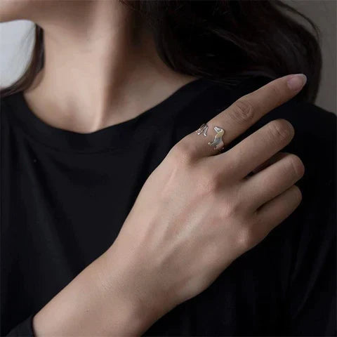 Adjustable Silver Dachshund Ring | Cute Dog Design-State of Style