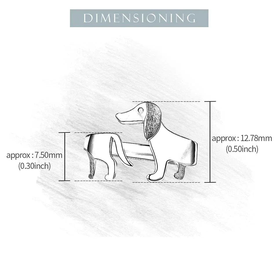 Adjustable Silver Dachshund Ring | Cute Dog Design-State of Style