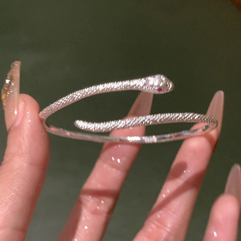 Adjustable Silver Snake Bracelet-State of Style