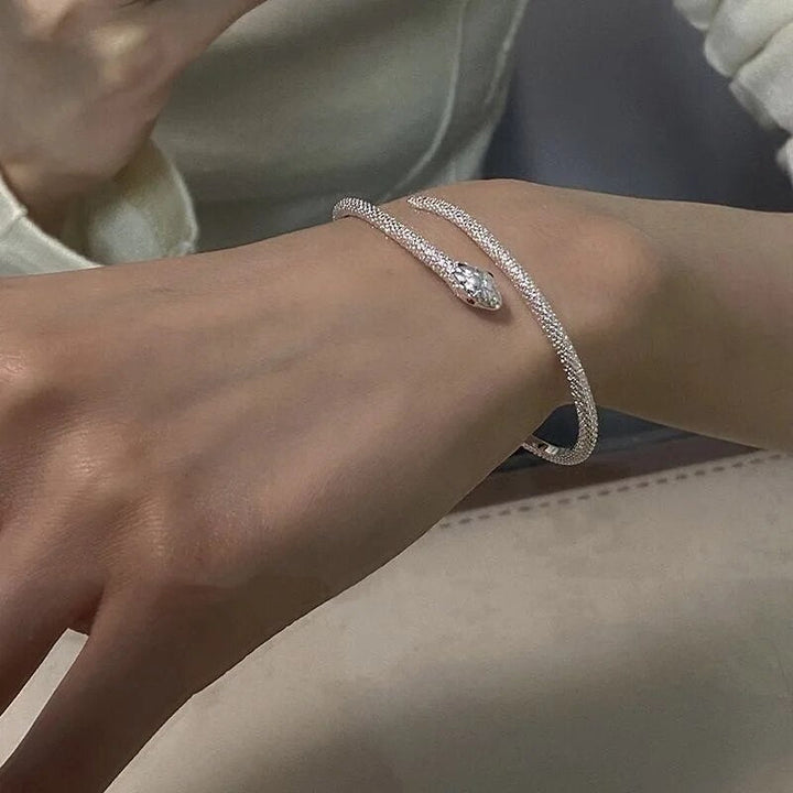 Adjustable Silver Snake Bracelet-State of Style