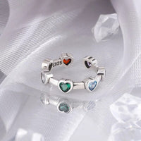 Adjustable Silver Stone Ring | Elegant Design-State of Style