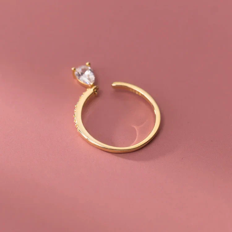 Adjustable Water Drop Ring - Isaline-Gold-State of Style