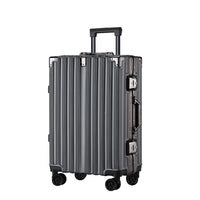 Aluminium frame hard shell suitcase – Geneva-Gray-S (38 L)-State of Style