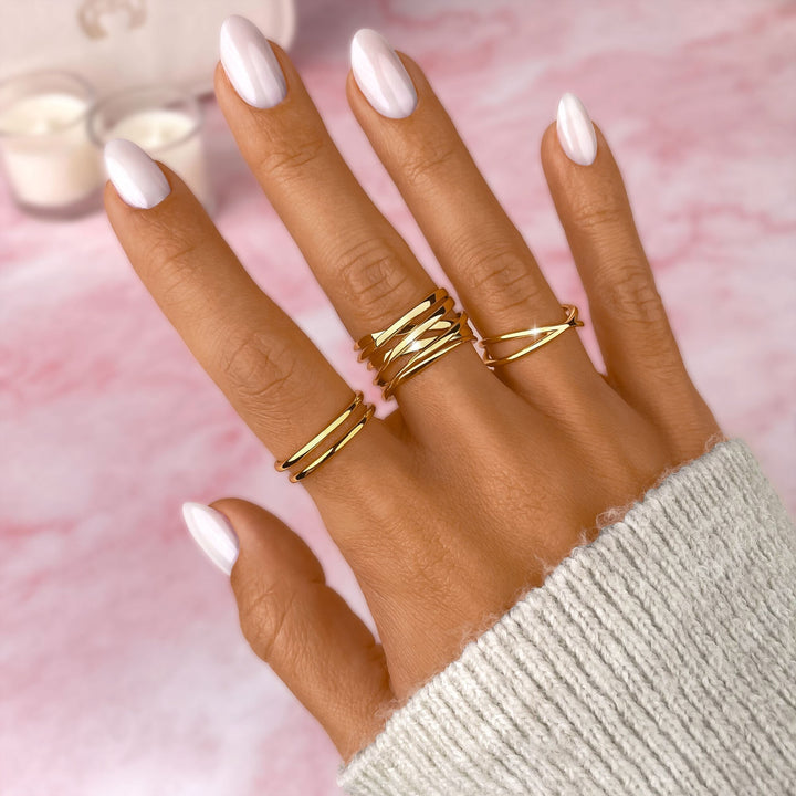 Amaya Open Double Ring-Gold-State of Style