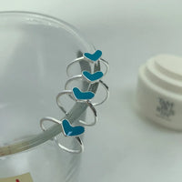Ameline Silver Heart Ring with Blue Drop Detail-State of Style