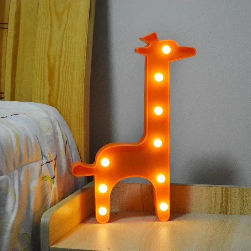 Animal Table Lamp - WildGlow-Giraffe Orange-State of Style