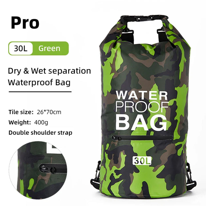 AquaVault Waterproof Backpack with Wet/Dry Separation-15L-Green Pro-State of Style