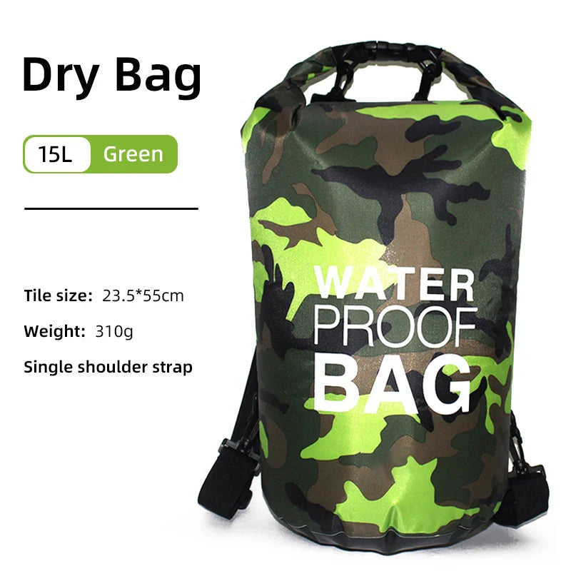 AquaVault Waterproof Backpack with Wet/Dry Separation-15L-Green-State of Style