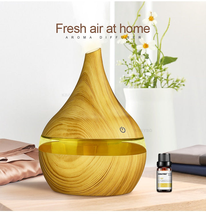 AromaGlow Humidifier with Scent Diffusion & LED Lighting-Light Brown-State of Style