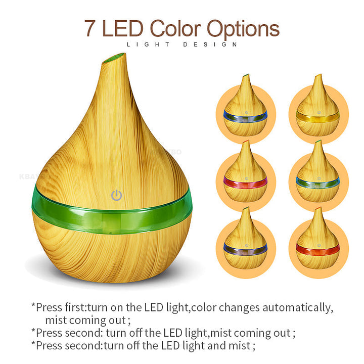 AromaGlow Humidifier with Scent Diffusion & LED Lighting-Light Brown-State of Style