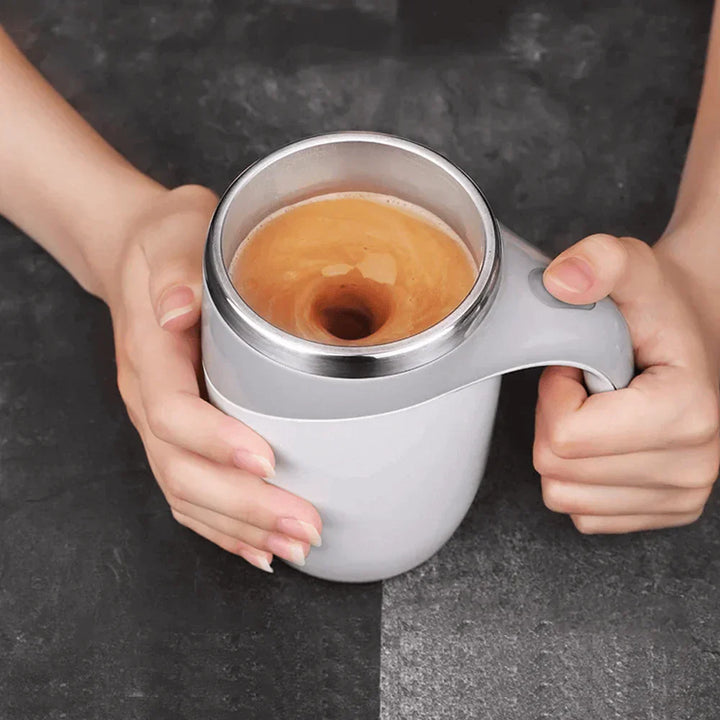 Automatic Stirring Thermos Mug - StirEase-Light Grey-State of Style