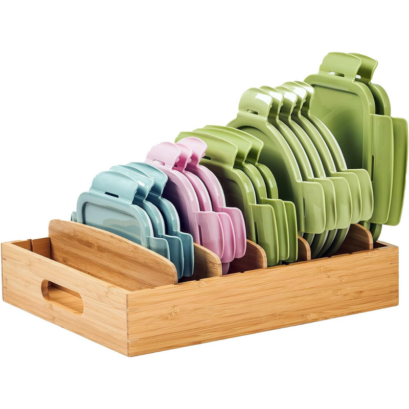 Bamboo Kitchen Organizer for Lid Storage - TopKeeper-L-State of Style