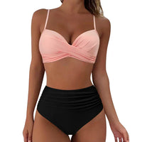 Bikini Set - Mila-Peach/Black-S-State of Style