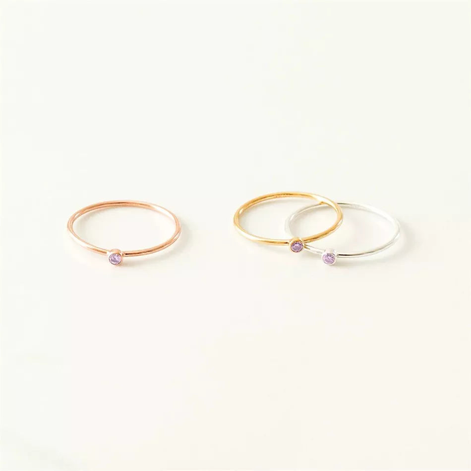 Birthstone Ring | Simple Design | Personalised Gift-JANUARY-5-GOLD-State of Style