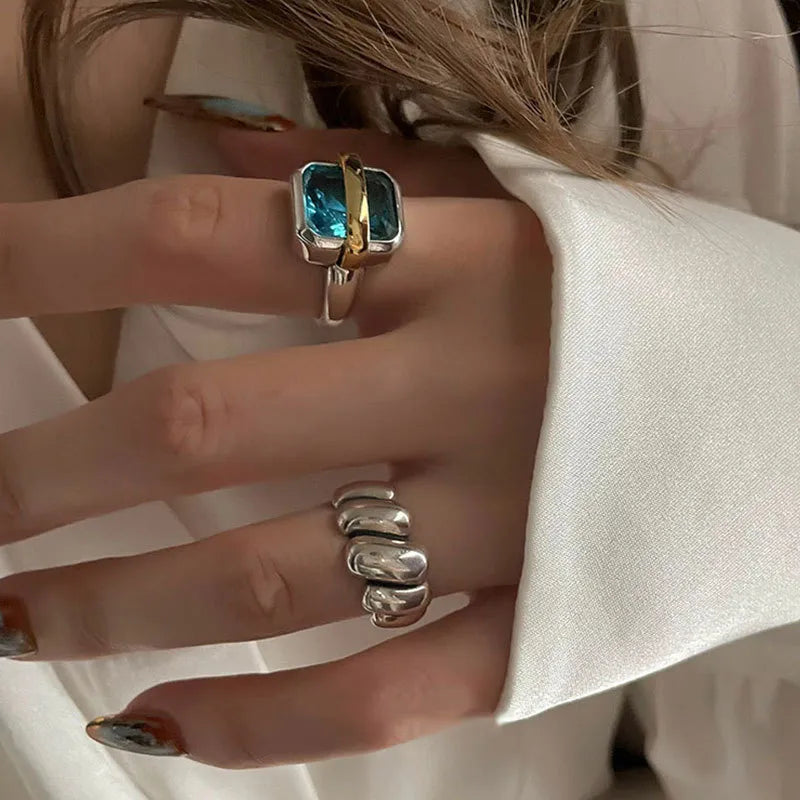 Blue Zircon Silver Ring | Elegant | Sparkling | Timeless Design-State of Style