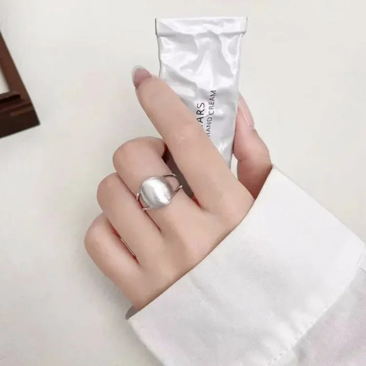 Brushed Silver Half Dome Ring – Lucienne-State of Style